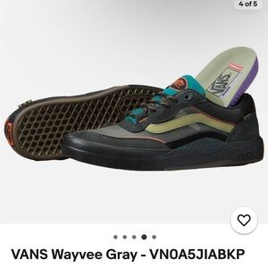 Vans PopCrush Wayvee 721454 grey Black Green Turquoise Sneakers NWOT M 6.5 W 7.5